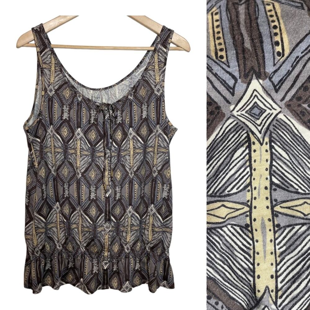Sonoma Sleeveless Blouse Cotton Modal Gray Large Tank Sleeveless Retro